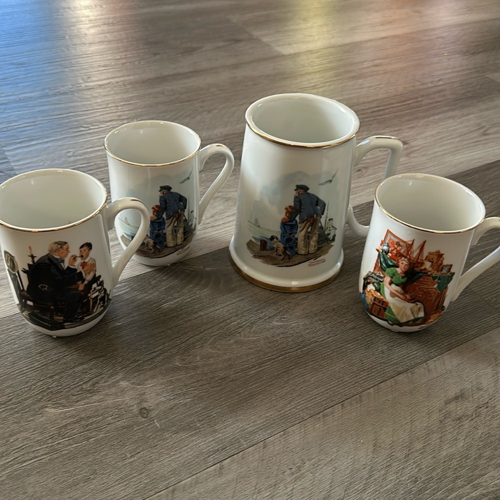 Norman Rockwell Mug set